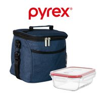 Lonchera Pyrex Ejecutivo Hombre Azul Con Refractario
