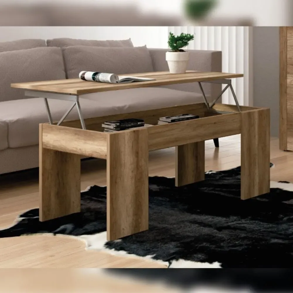 Mesa de Centro Elevable Makabi color Marrón TU MESITA