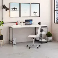 Mesa Escritorio Industrial Liverpol color Blanco/Negro TU MESITA