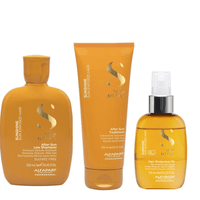 Alfaparf sunshine pack shampoo 250ml+ tratamiento 200ml+ protective oil 125ml