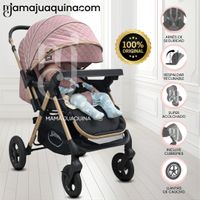 Coche Cuna De Lujo «DANNEL» con Mochila Rosa