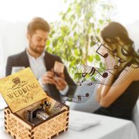 Caja Musical para Boda Regalo de Compromiso Wedding March Marcha Nupcial - Color Madera