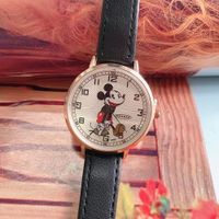 RELOJ MUJER DE CUERO MICKEY MOUSE DISNEY MODA MUJER NIÑA - NEGRO