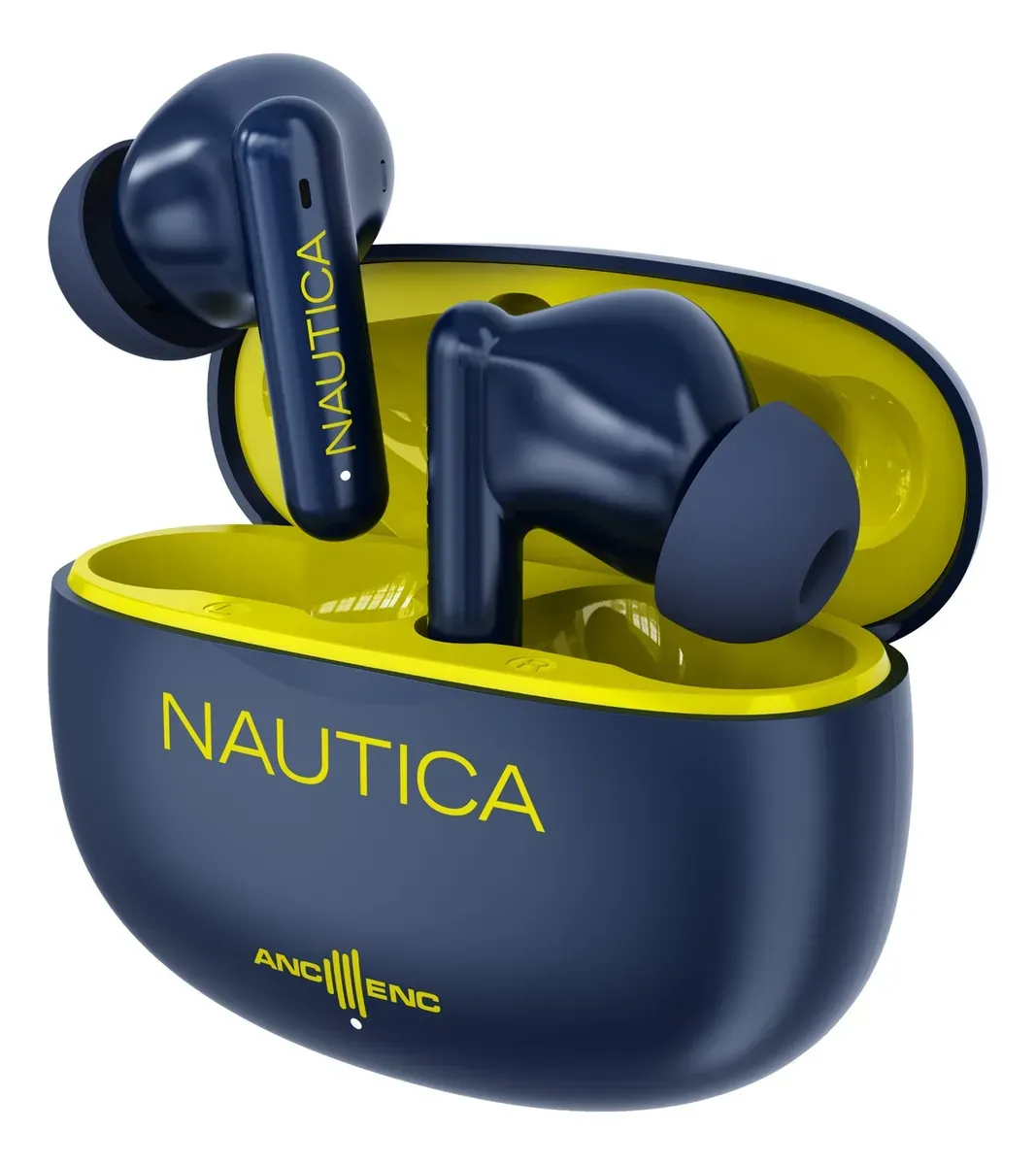AUDIFONOS INALAMBRICOS NAUTICA HYBRID T680 AZUL CON AMARILLO