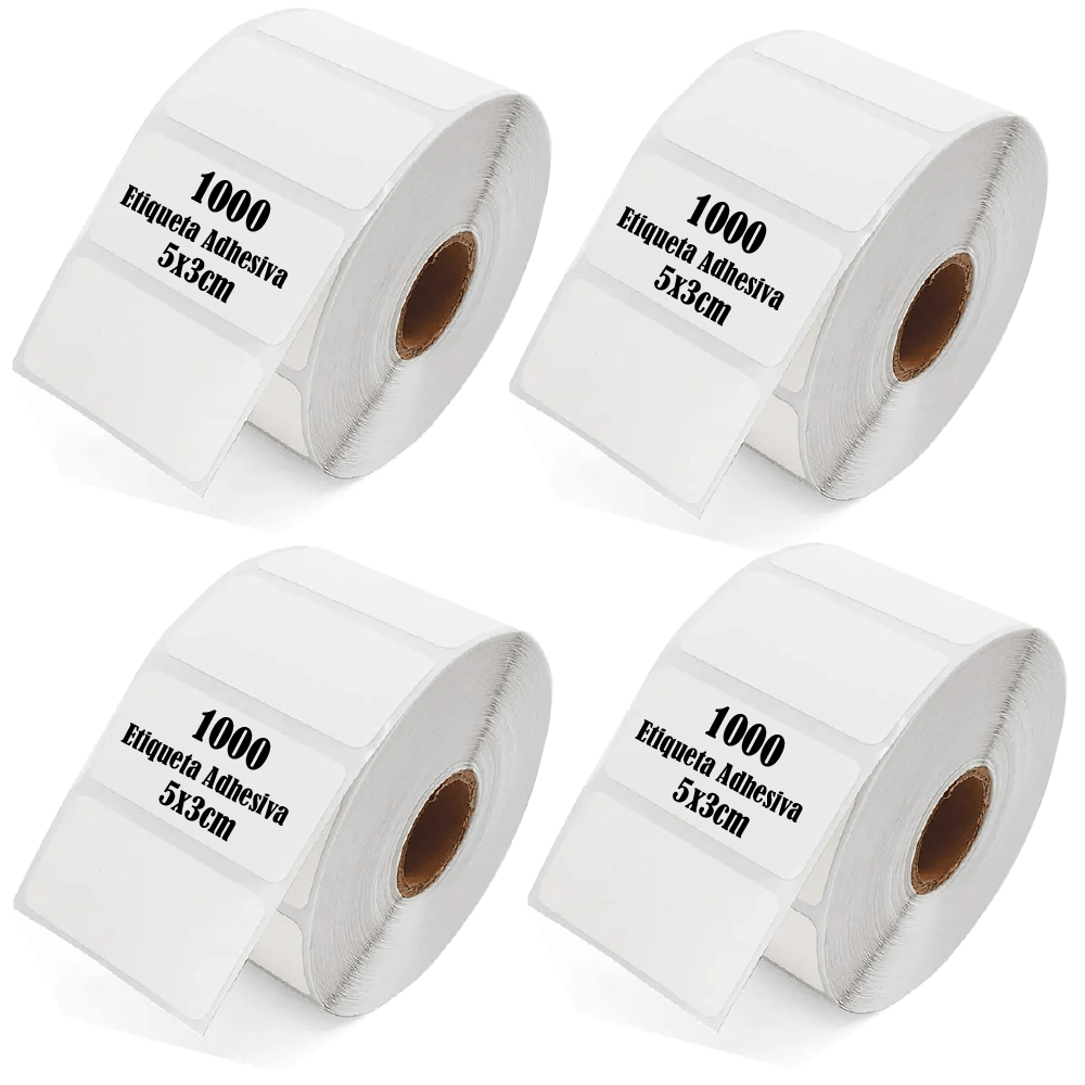 Etiqueta Termica Adhesiva 5x3cm Pack 4 Rollos