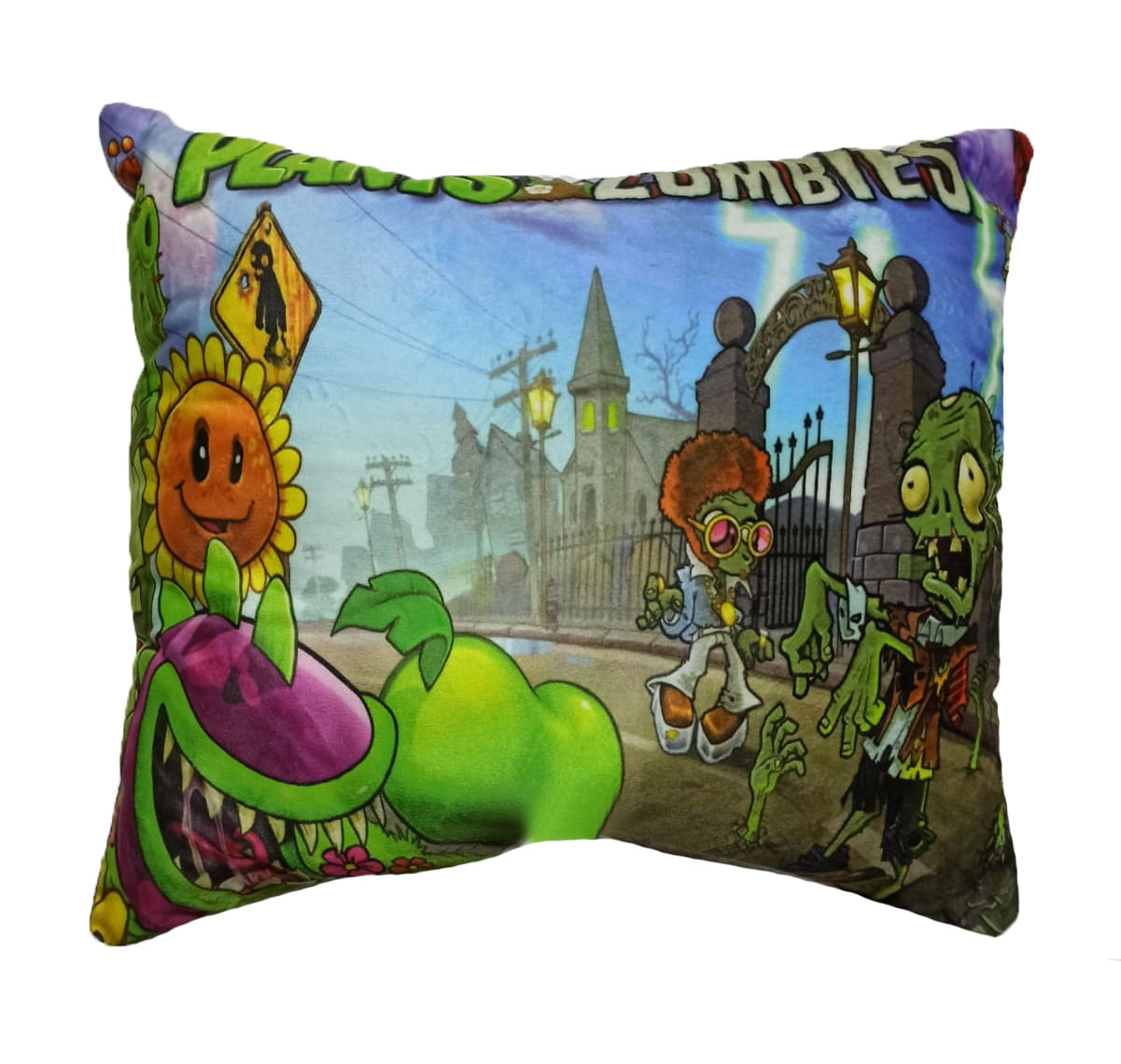 COJIN DECORATIVO GAMER PARA NIÑOS PLANTAS VS ZOMBIES VIDEOJUEGO JUGUETE