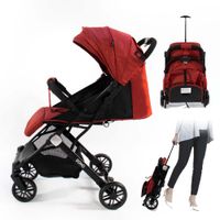 COCHE DE BEBE ESTILO MALETIN PLEGABLE - ROJO