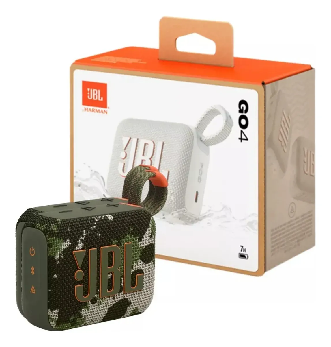 JBL Go 4 Parlante Bluetooth 5.3 Portatil Acuatico IPX67 Extra Bass Color Camuflado