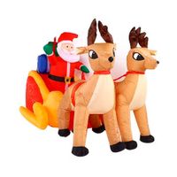 Adorno Navideño Muñeco Inflable Santa Claus con Trineo y Renos Navidad