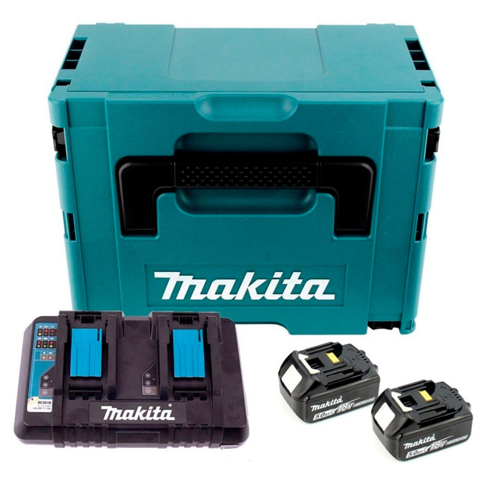 Makpac 2 Baterias 5.0Ah 18V + Cargador Doble Makita 197629-2