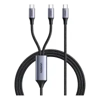 Cable Ugreen C Rápida Usb-c A Usb-c 2 In1 100w Us561 - Color Negro