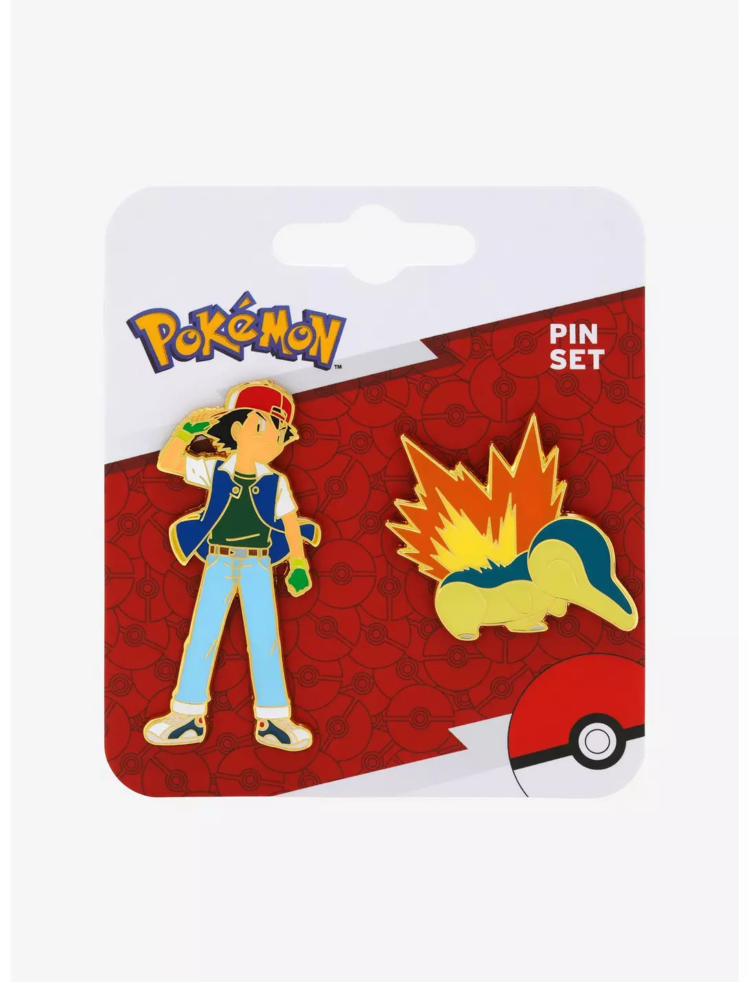 Pokemon Ash & Cyndaquil Enamel Pin Set
