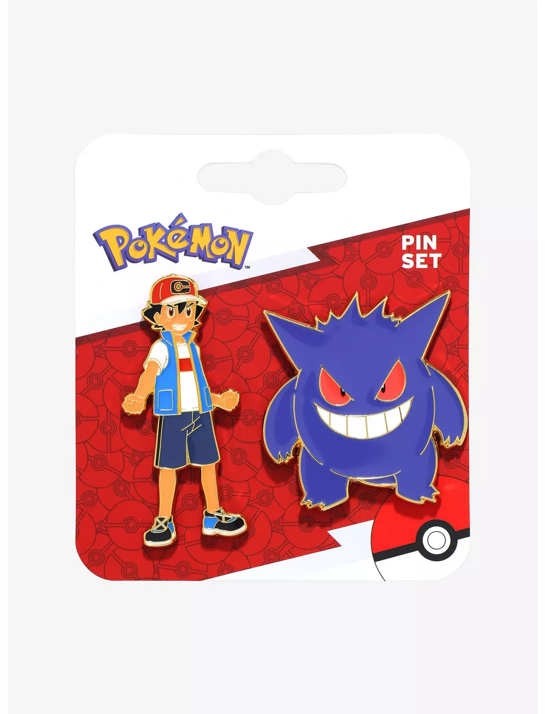 Pokemon Ash and Gengar Enamel Pin Set