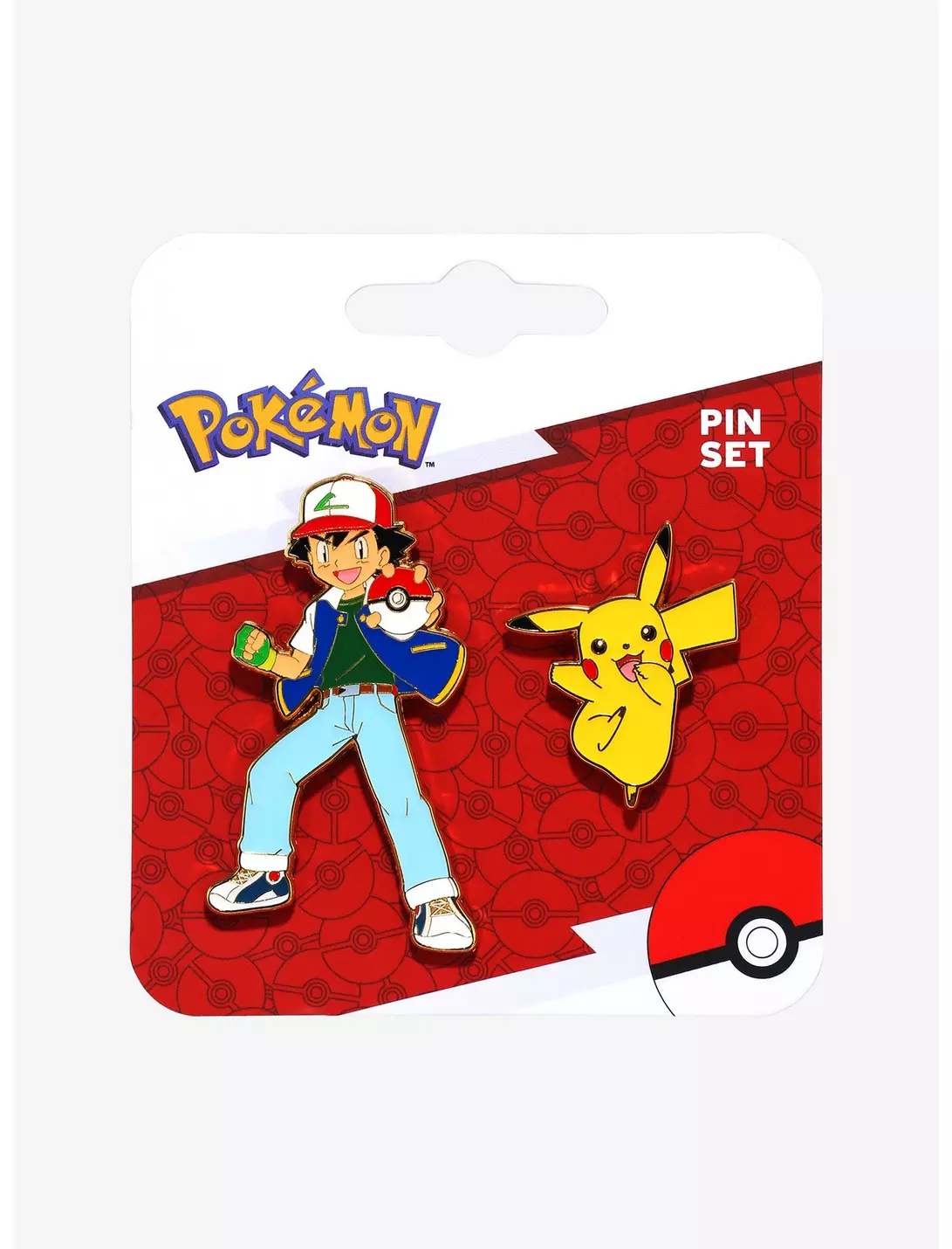 Pokemon Ash and Pikachu Enamel Pin Set