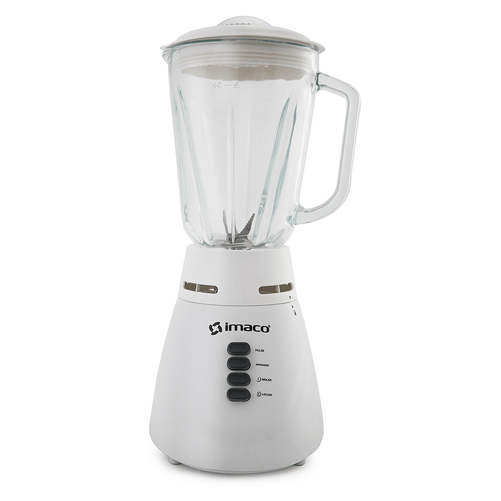 Licuadora Imaco 1.25L c/Vaso de Vidrio BL4125V – Blanco- 350Watts !OFERTON!