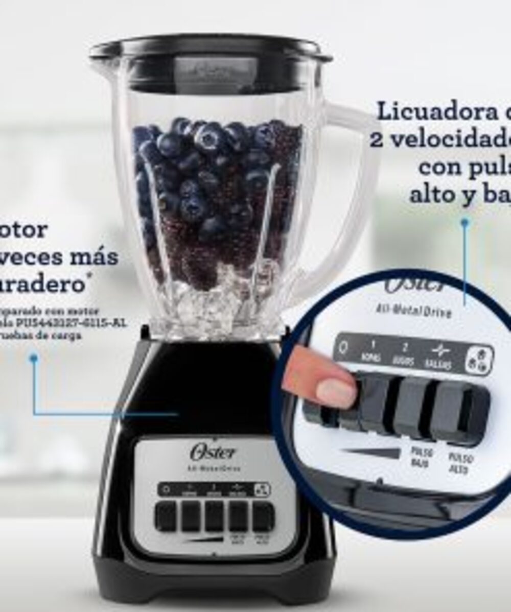 Licuadora Oster de 1.5L con 550 watts – Negro Kaliman BLSTKAG BPB 053 - !OFERTON!