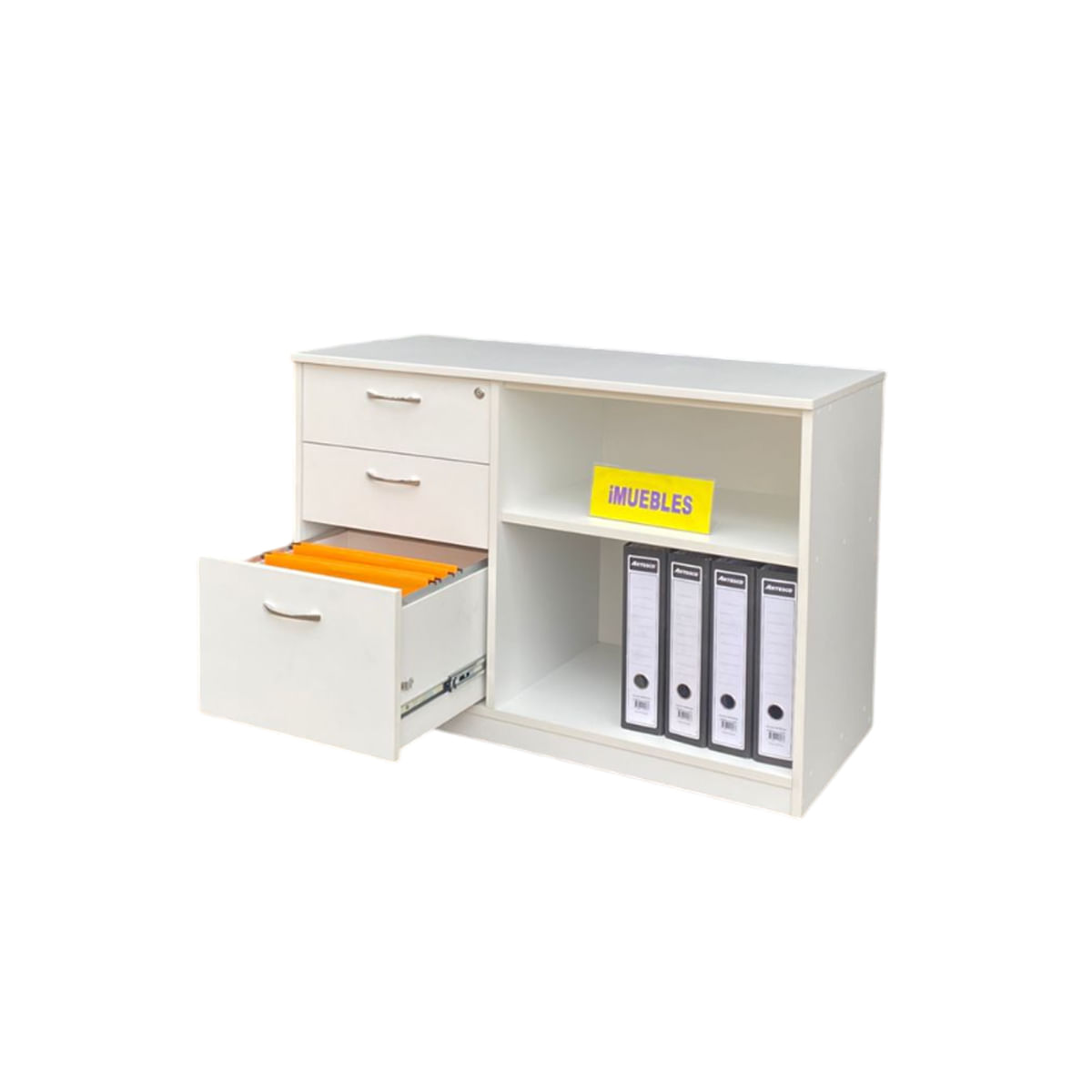 Credenza para oficina EFES - Cajón para carpetas colgantes color Blanco - TEMEL