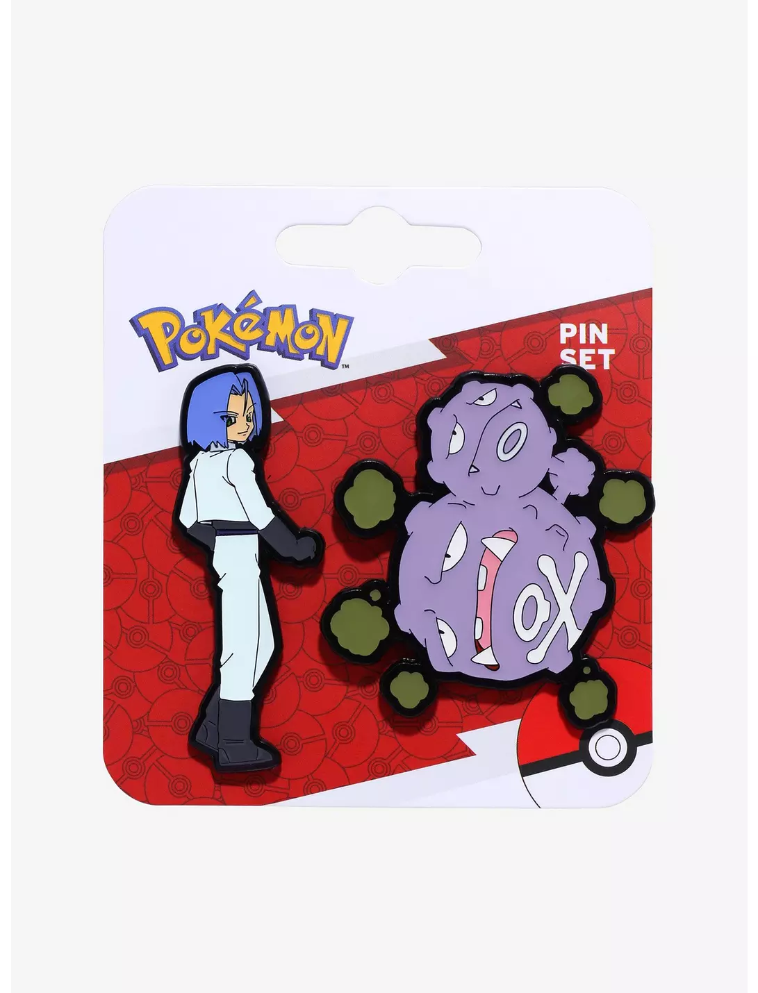 Pokemon Team Rocket James and Weezing Enamel Pin Set