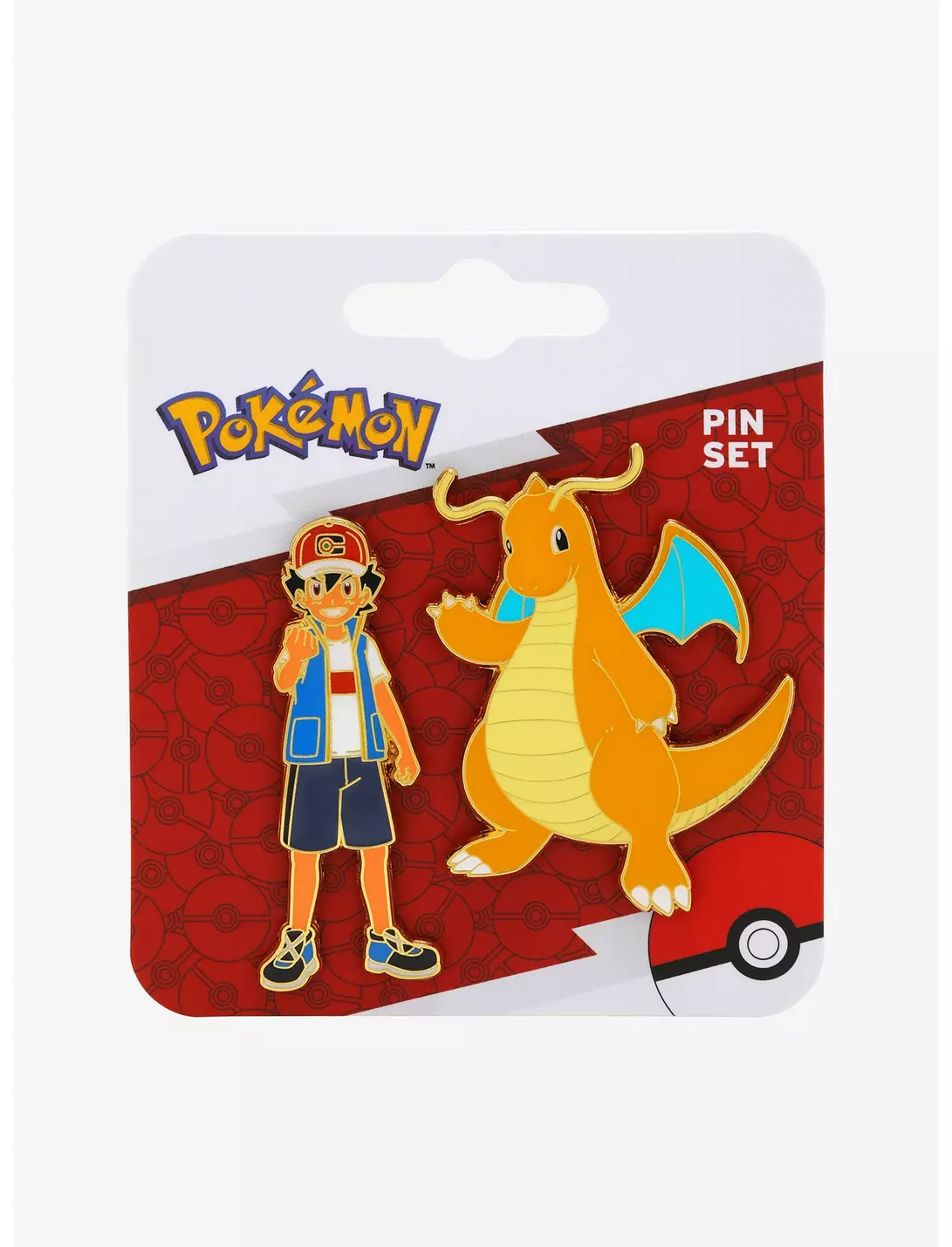 Pokemon Ash & Dragonite Enamel Pin Set