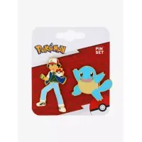 Pokemon Ash and Squirtle Enamel Pin Set