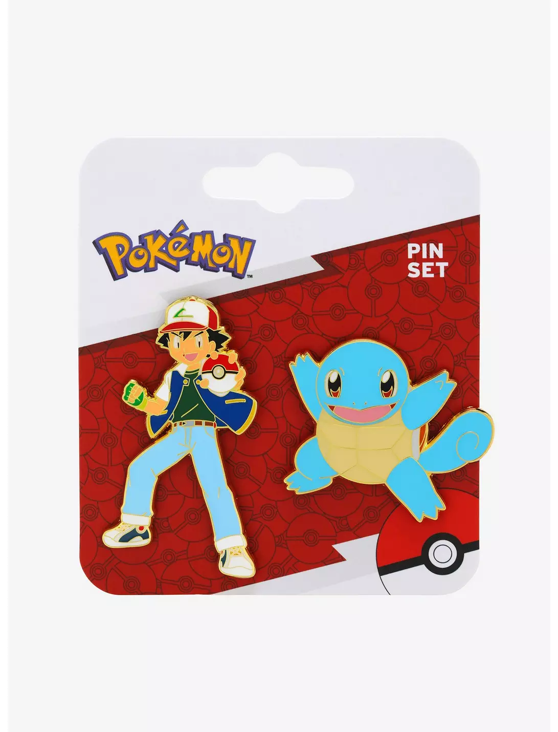 Pokemon Ash and Squirtle Enamel Pin Set