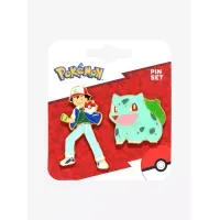 Pokemon Ash And Bulbasaur Pin Set