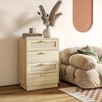 Comoda Savage con Ratán Color Rovere con Canto Grueso TU MESITA