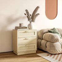 Comoda Katriel con Ratán y Canto Grueso Color Rovere TU MESITA