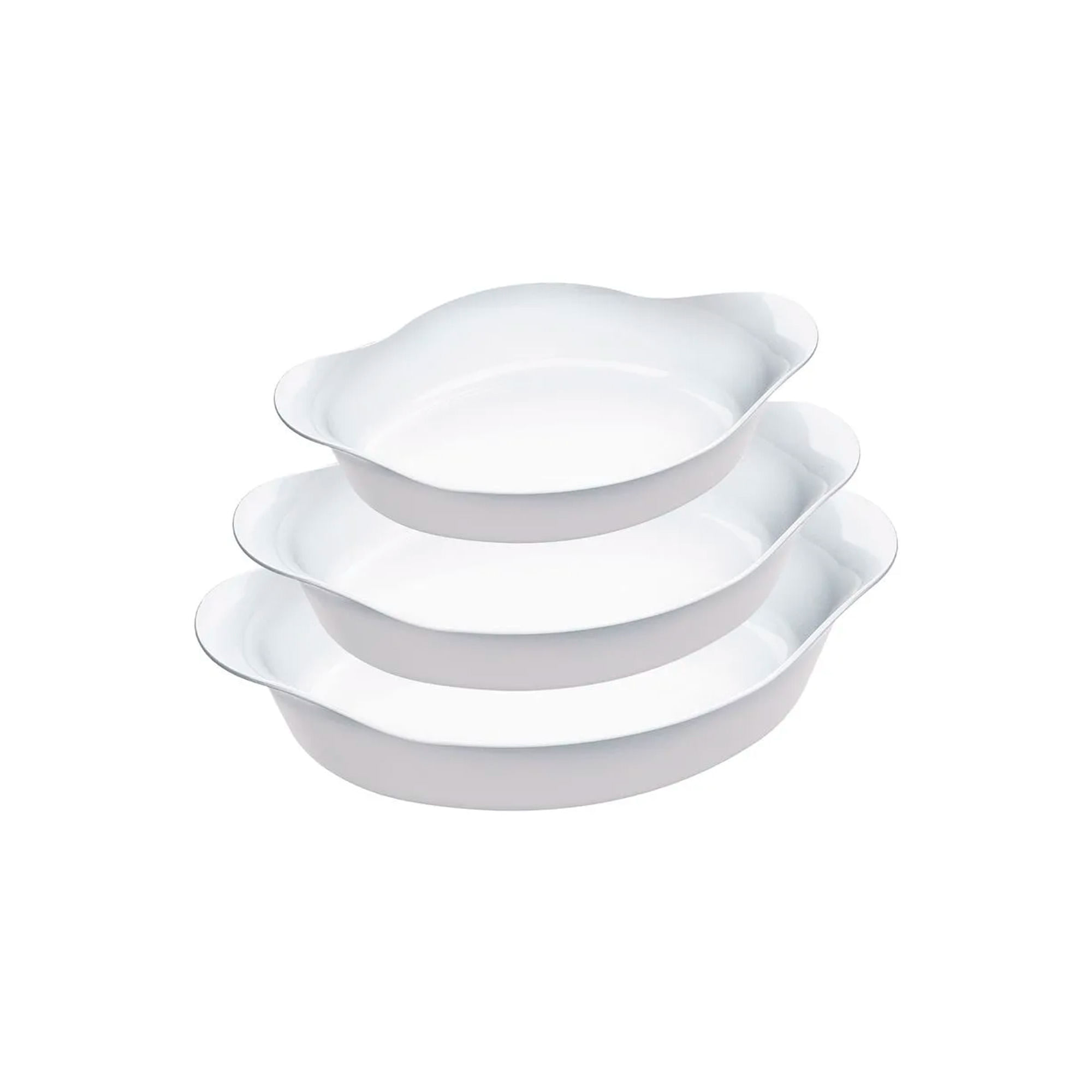 Set Fuentes Ovaladas de Vidrio MARINEX Opaline x3un
