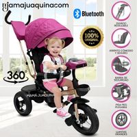 Triciclo Giratorio 3 en 1 «SMART PREMIUM» USB Bluetooth Fucsia