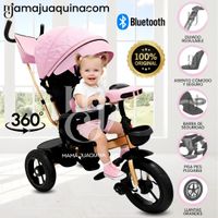 Triciclo Giratorio 3 en 1 «SMART PREMIUM» USB Bluetooth Rosa
