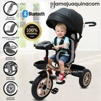 Triciclo Guiador Baby Happy «GOLDEN SPEED» Musical Gris Oscuro