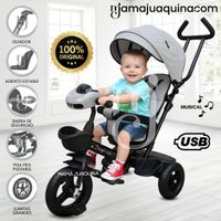 Triciclo Guiador Kids «CUTE AVENTURE» Gray