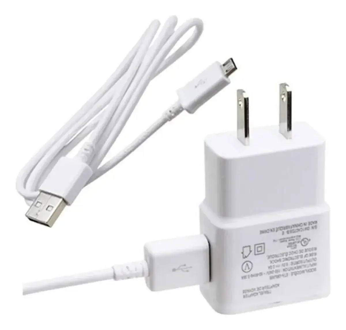 Cargador Samsung 15w 2a Micro Usb V8 - J5 J7 Serie S Blanco