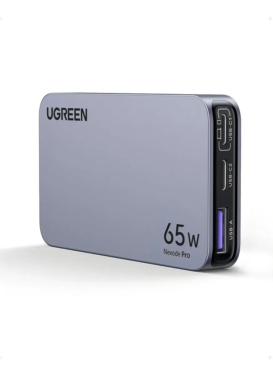 Cargador Ugreen 15817 Nexode Pro 65w 3 Puertos Gan Ultra-slim Color Plateado