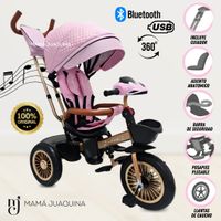 Triciclo Guiador «LUCIAN II» con Bluetooth Rosa