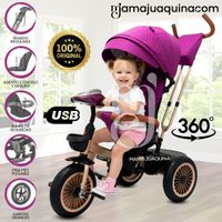 Triciclo Guiador «LUCIAN II» con Bluetooth Fucsia