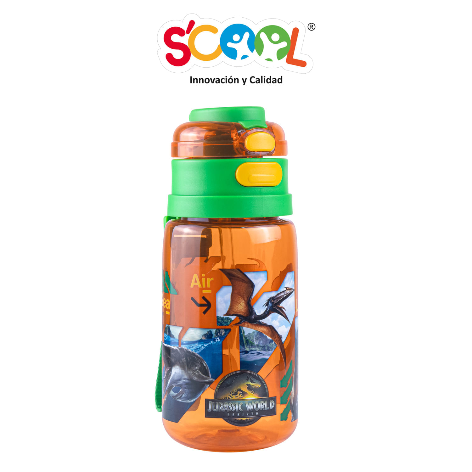 Botella Scool Jurassic Doble Toma 600Ml