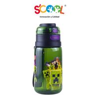Botella Scool Minecraft Doble Toma 600Ml