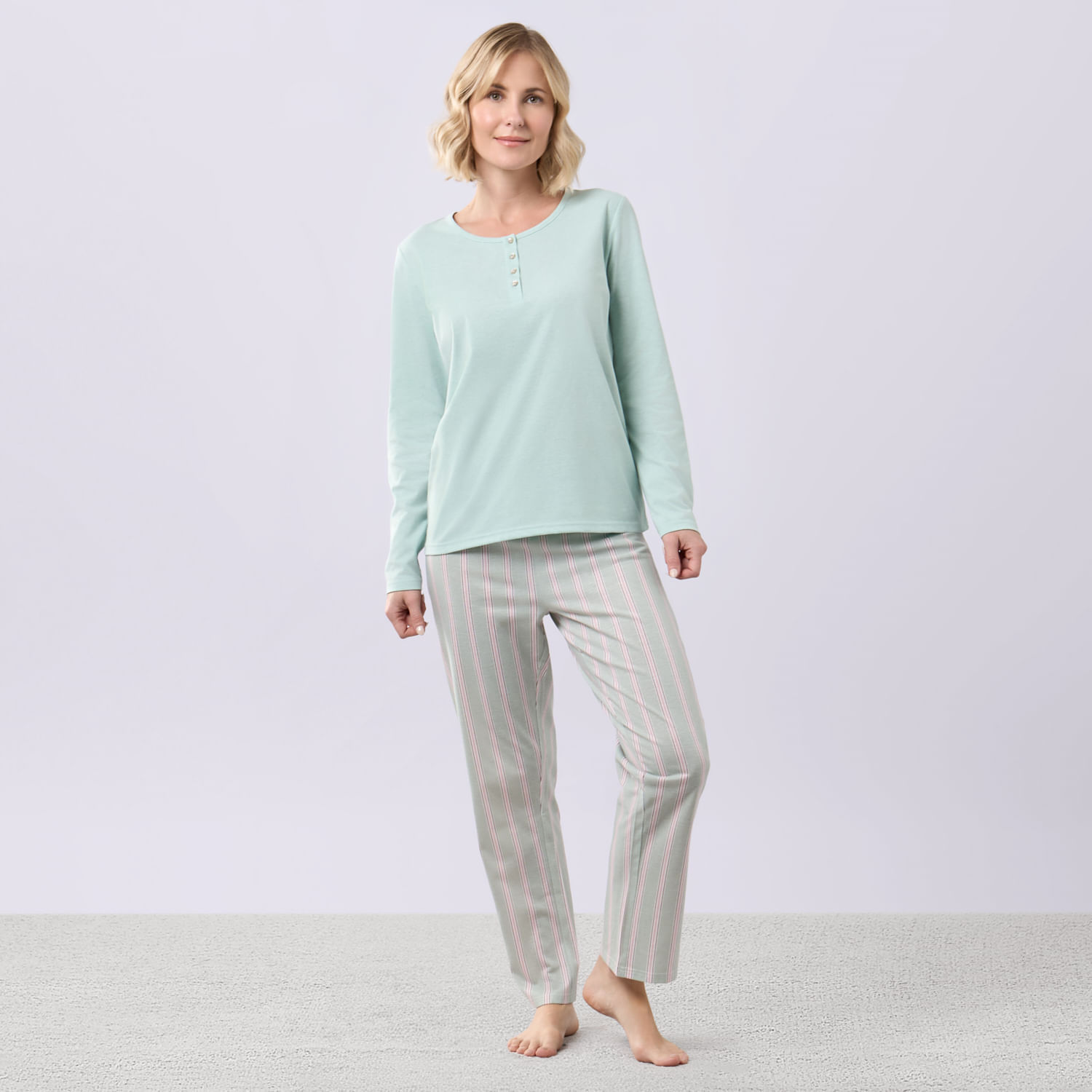 Pantalón Suelto Pijama Mujer Zafin Algodón V1