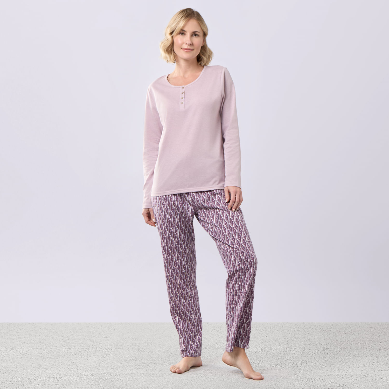 Pantalón Suelto Pijama Mujer Zafin Algodón V1