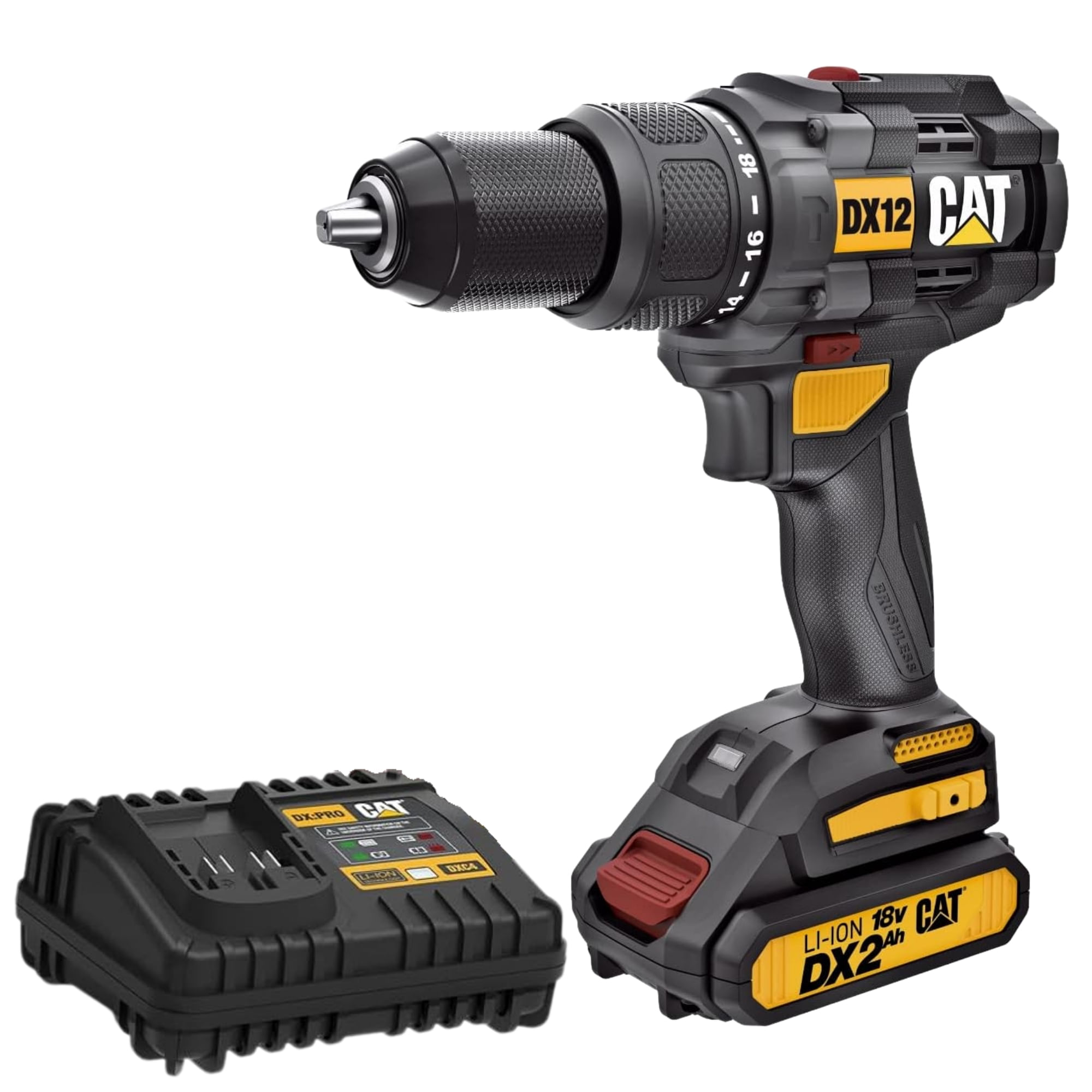 TALADRO PERCUTOR ATORNILLADOR BRUSHLES 65Nm 18V DX1120 CAT