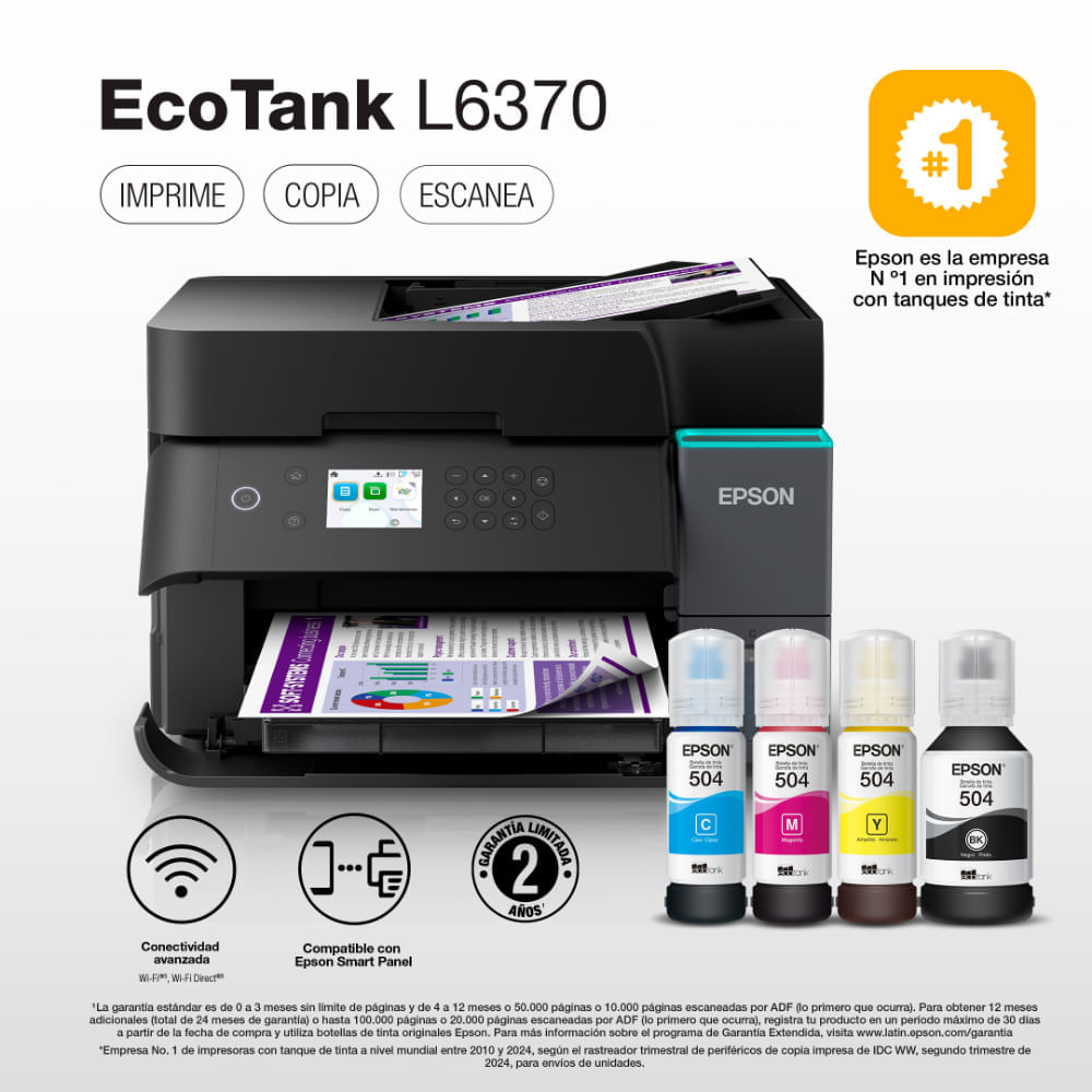 Impresora Multifuncional Epson L6370 Negro