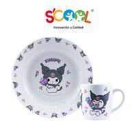 Set 2 Piezas Ceramica Plato + Taza Kuromi