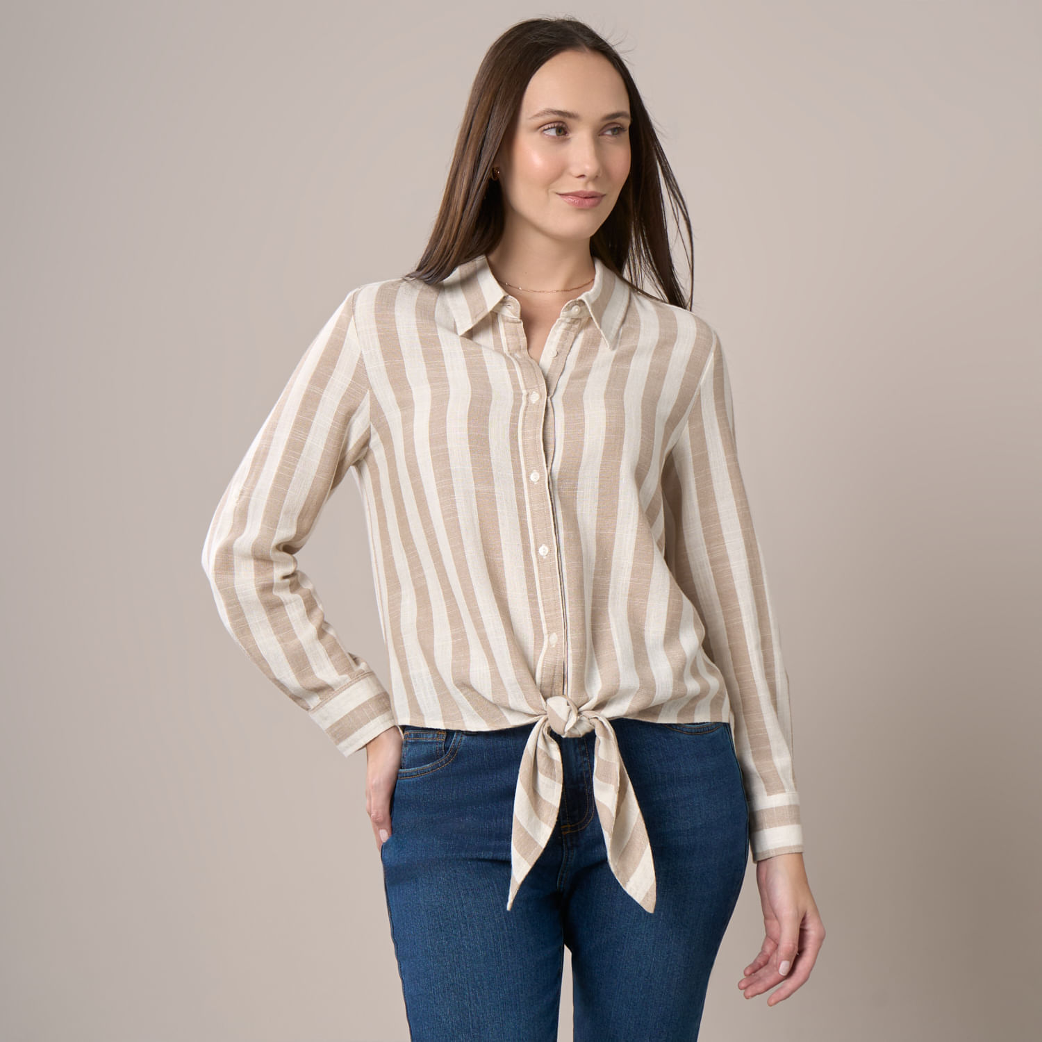 Blusa Mujer Madison Lino Bow