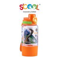 Botella Scool Jurassic Porta Snack 500Ml