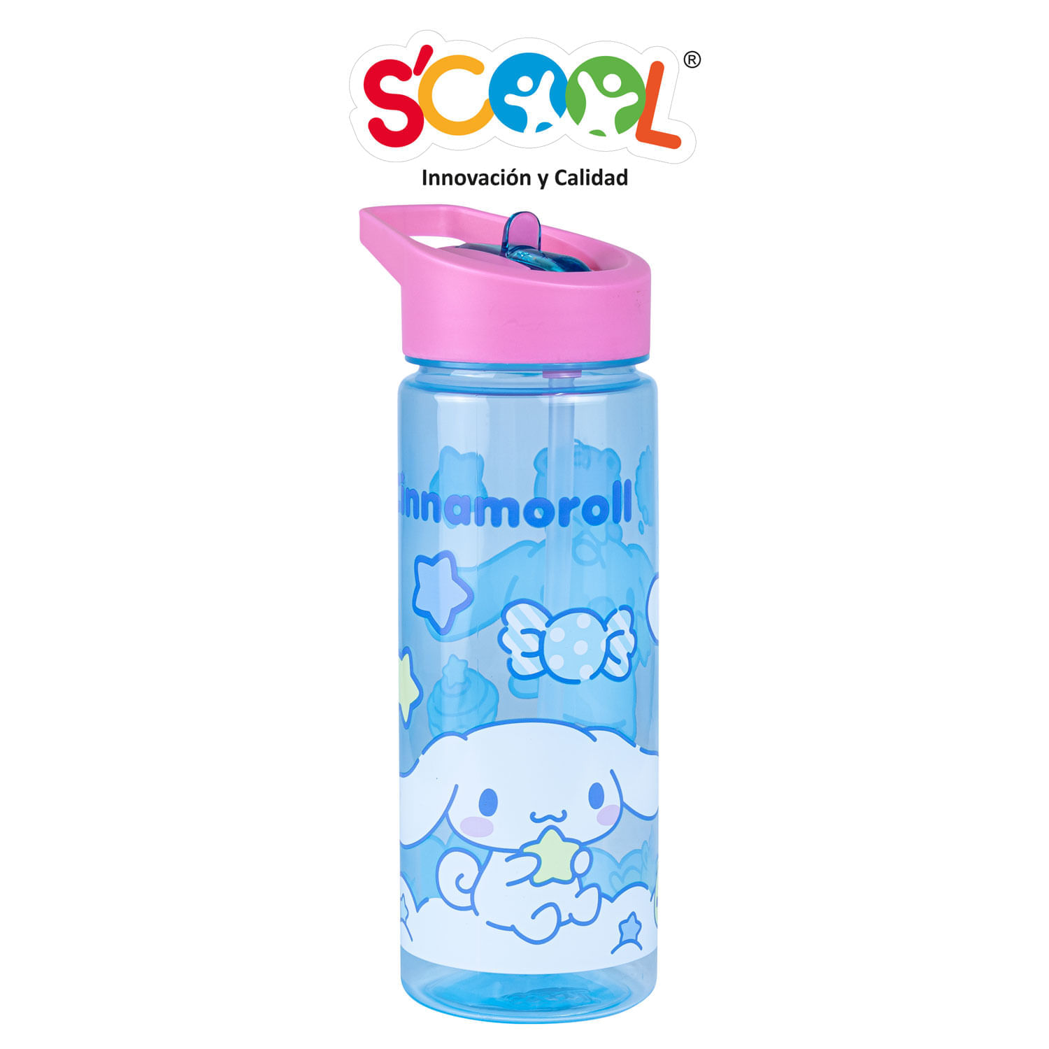 Botella Scool Cinnamoroll Pp Con Caña 590Ml