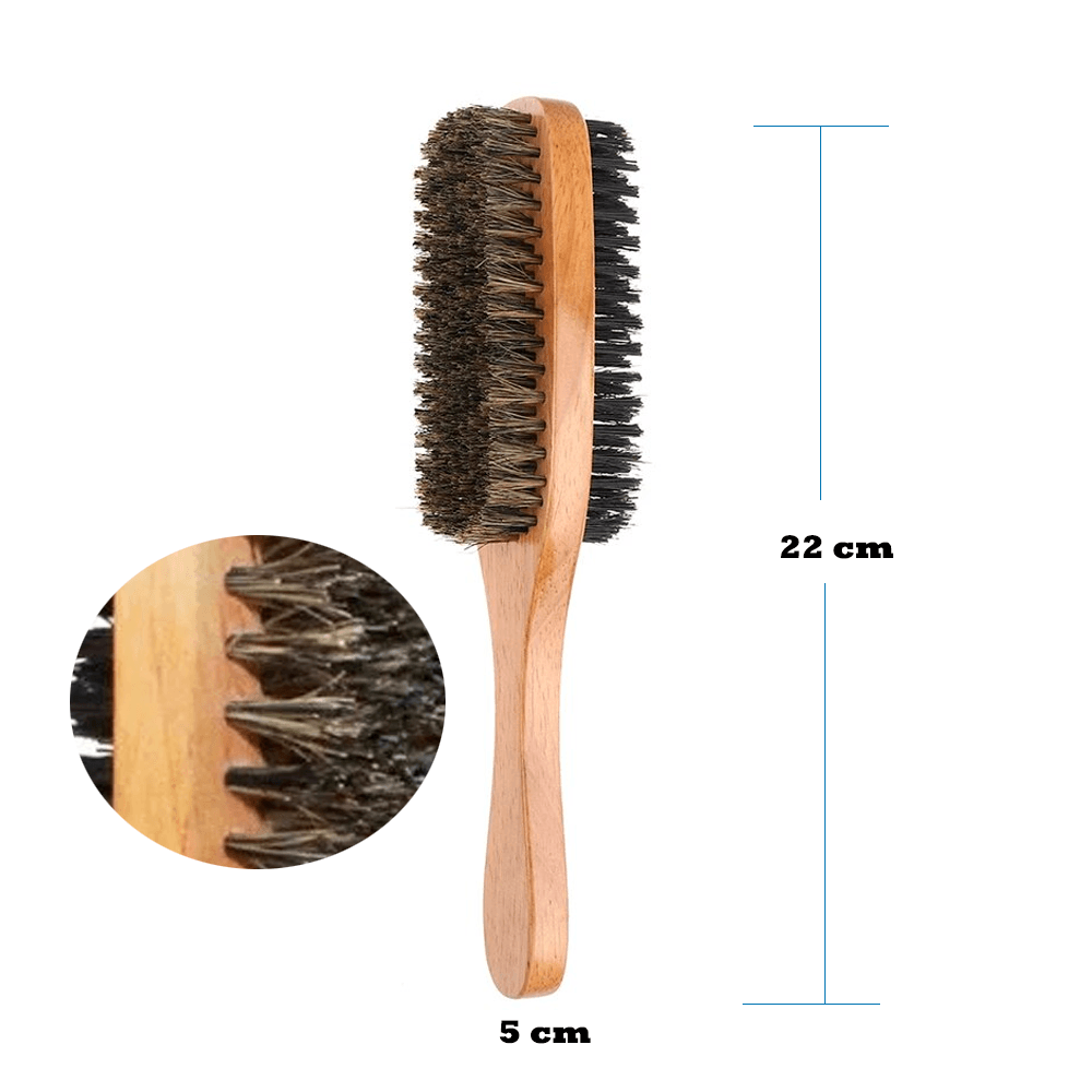 Cepillo doble acabado con cerdas de jabalí suave de calidad profesional Control Frizz y Brillante