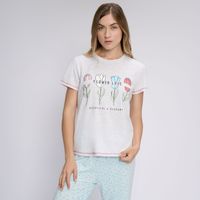Polo Pijama Mujer Print Hypnotic Manga Corta Algodón