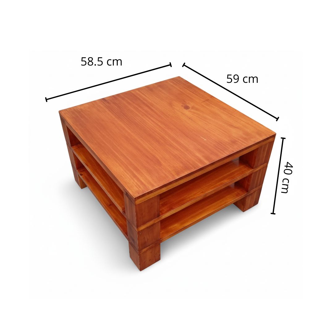 Mesa De Centro De Madera Pino Gore En Caramelo